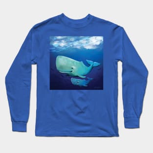 Whale mom and ki Long Sleeve T-Shirt